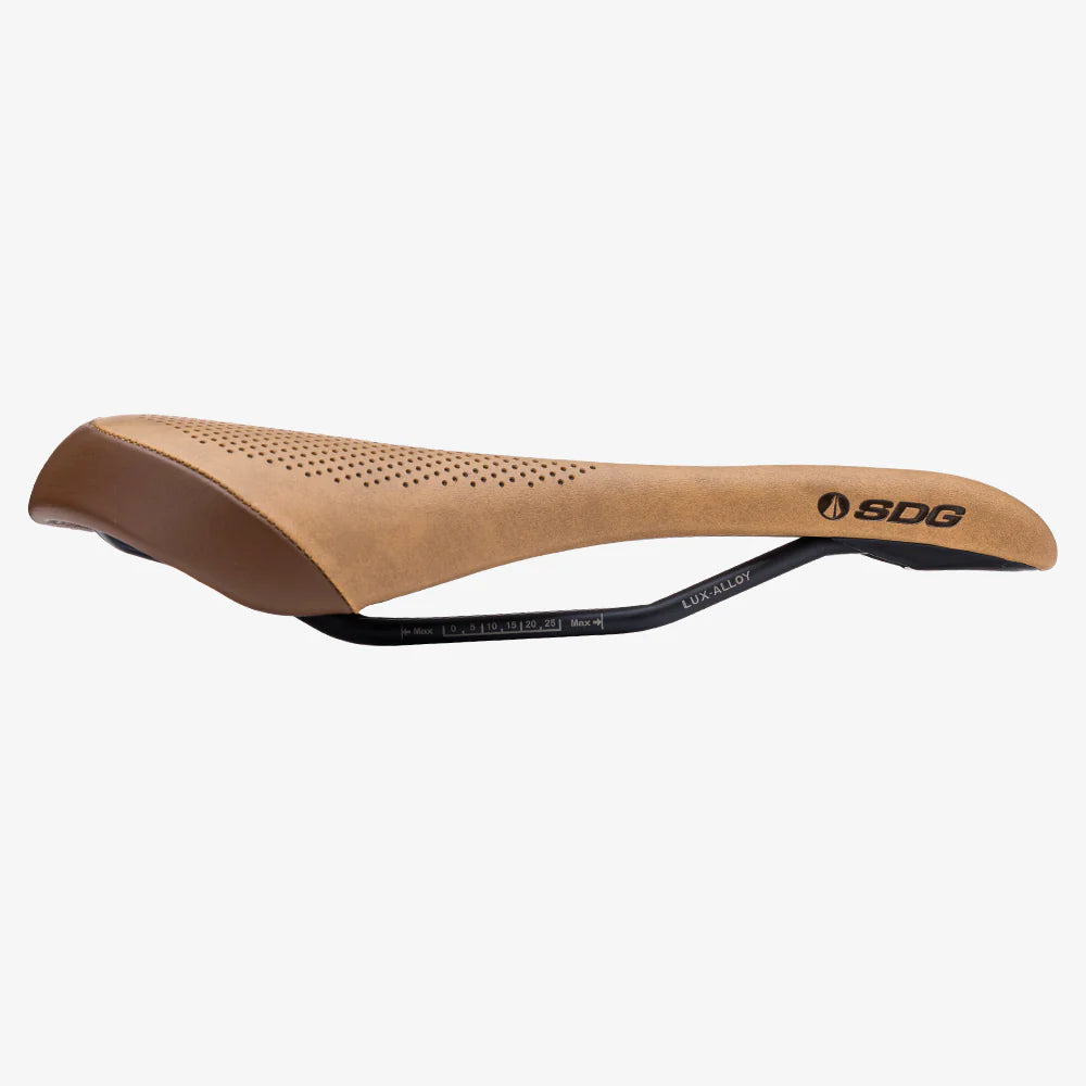 Dámské sedlo SDG ALLURE V2 Rails Lux-Alloy Brown Saddle
