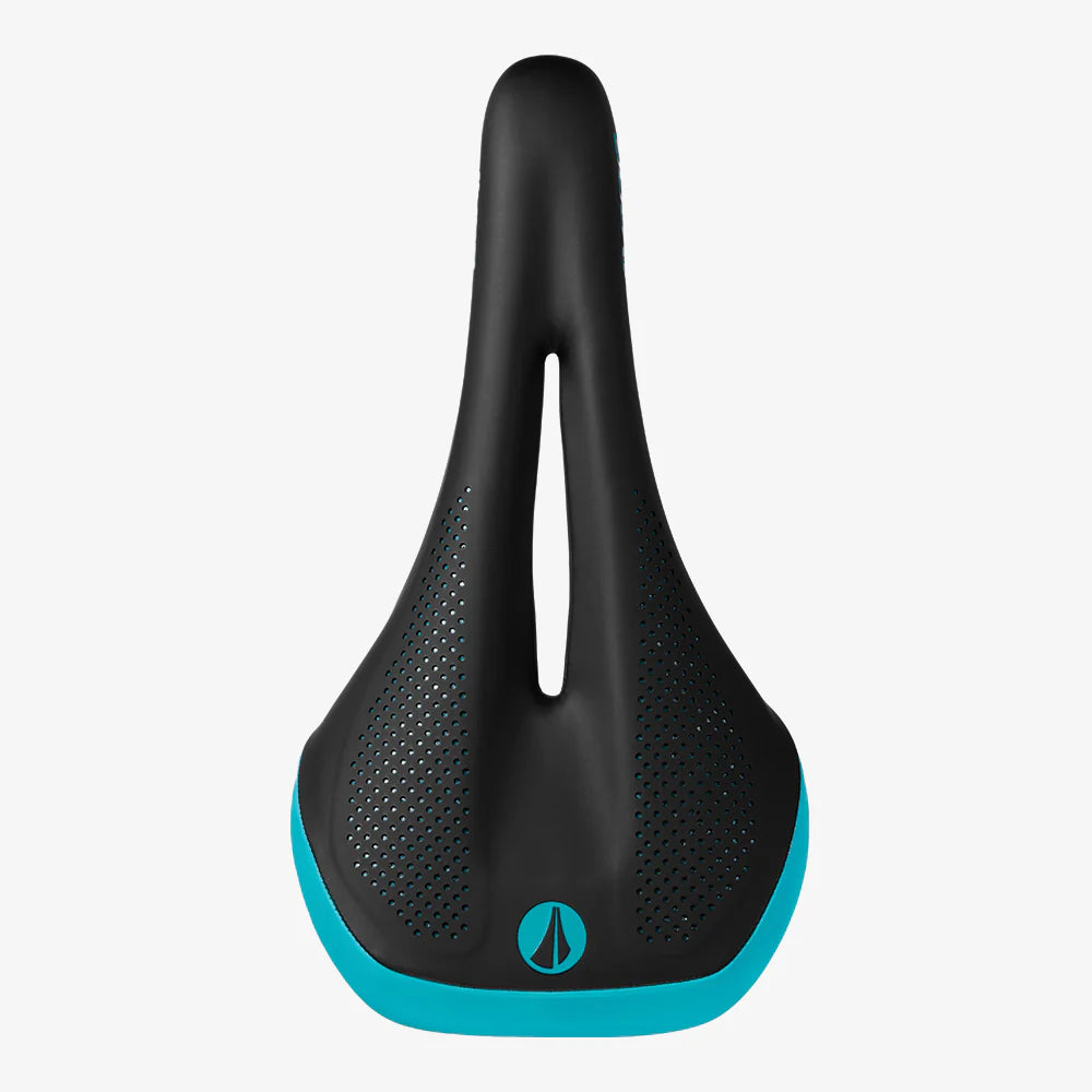 Dámské sedlo SDG ALLURE V2-Lux Rails-Alloy Black/Turquoise