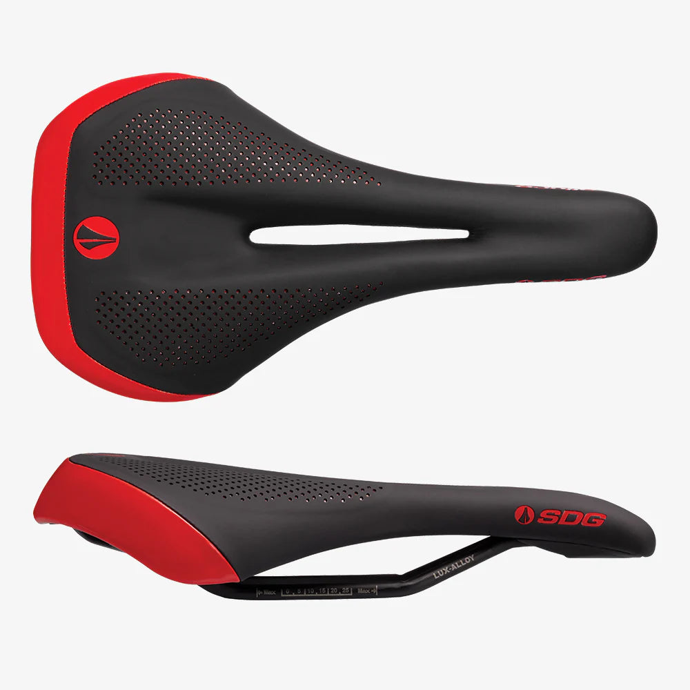 Dámské sedlo SDG ALLURE V2 Lux-Alloy Rails Black/Red