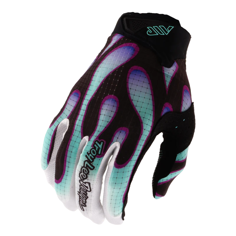 TROY LEE DESIGNS AIR OVERSPRAY Juniorské rukavice Black/Real Teal