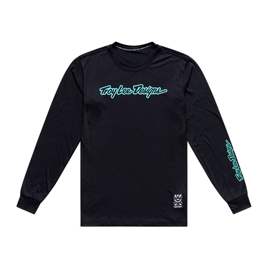 TROY LEE DESIGNS SKYLINE RIDE SIGNATURE Dres s dlouhým rukávem černý/tyrkysový