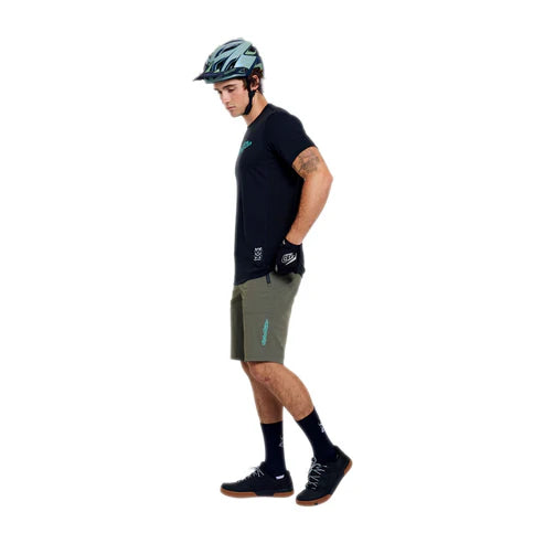 TROY LEE DESIGNS SKYLINE RIDE SIGNATURE Dres s krátkým rukávem černý/tyrkysový