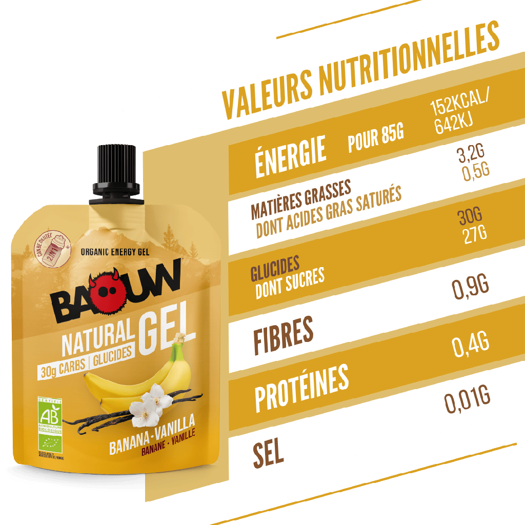 BAOUW ORGANIC Banánovo-vanilkový energetický gel (85g)