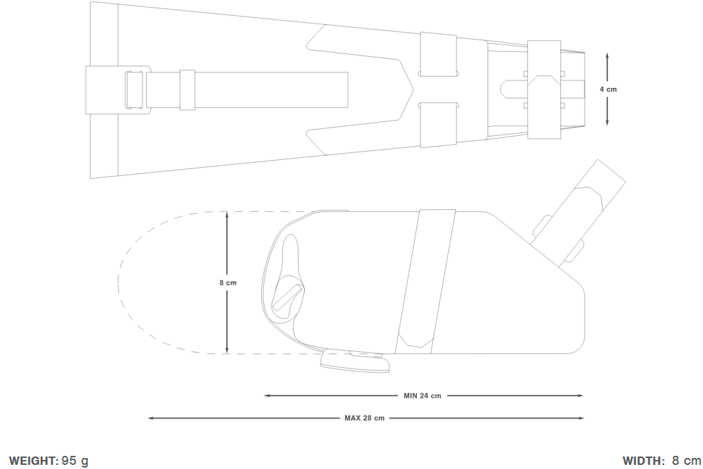 Saddle bag APIDURA EXPEDITION TOOL PACK 1 L Black