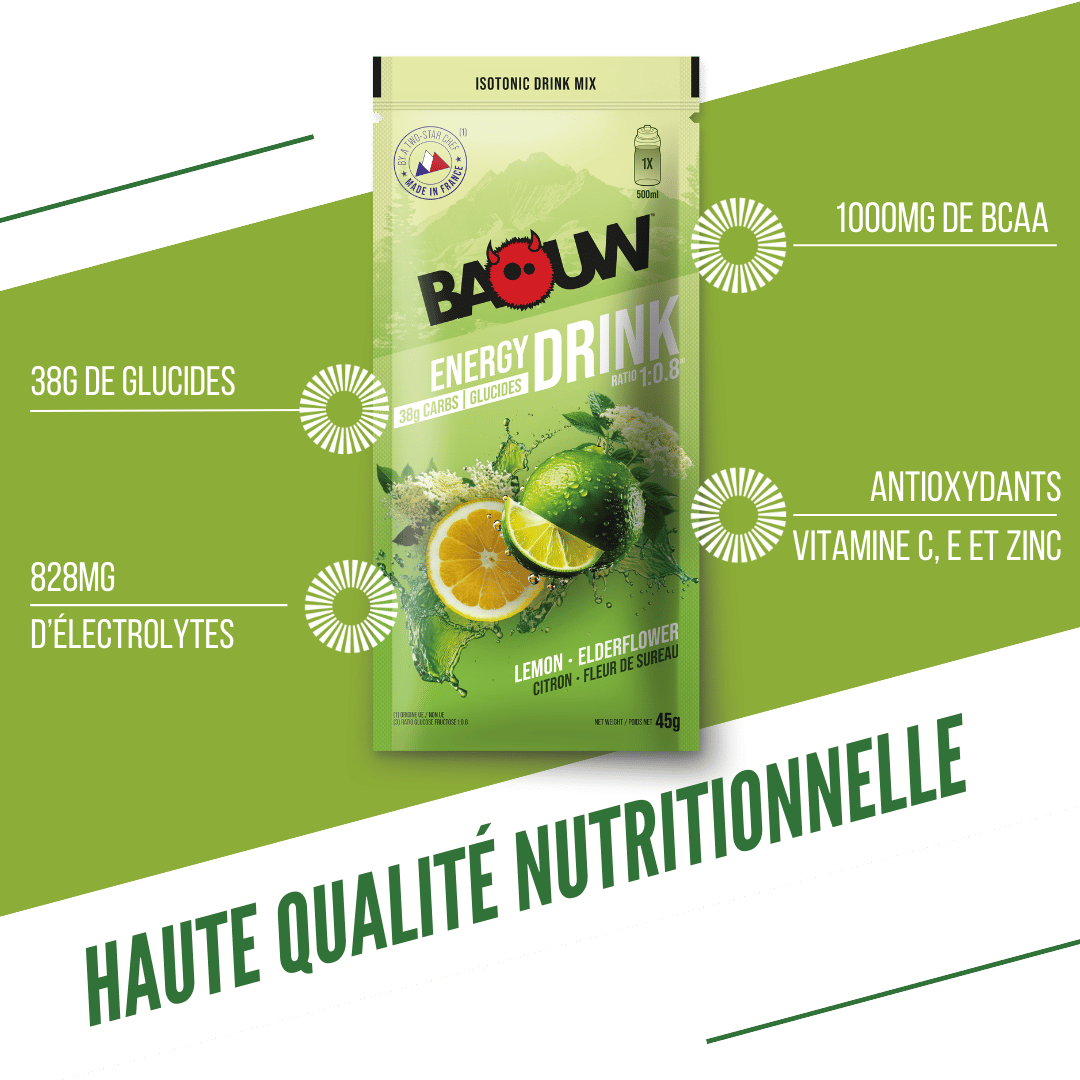 BAOUW ISOTONIC Energy Drink (45g) Limetka/bezový květ