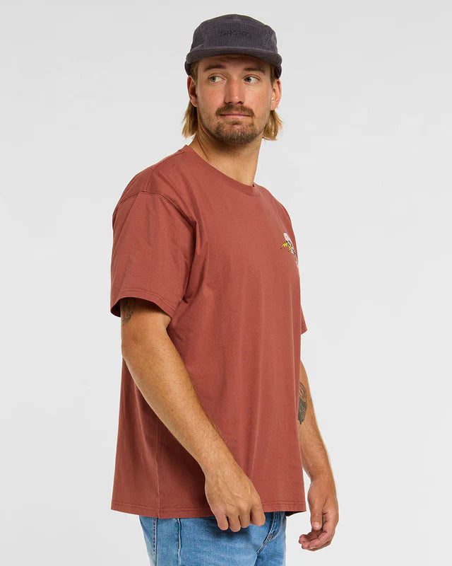 T-Shirt DHARCO COTTON RUST Short Sleeve Brown