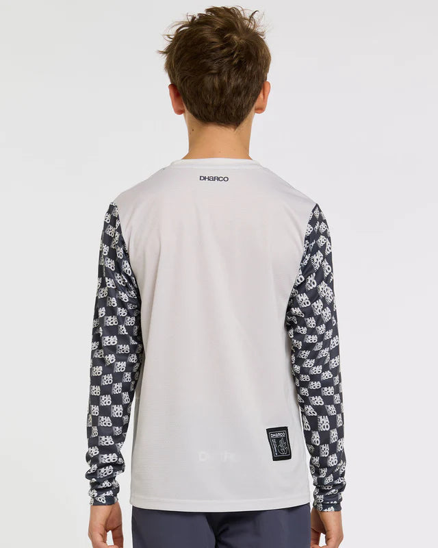 DHARCO GRAVITY OFFSET Junior Long Sleeve Jersey White/Black