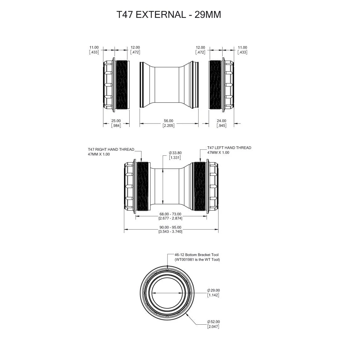 WOLFTOOTH T47 External 29mm SRAM DUB Orange kliková sada