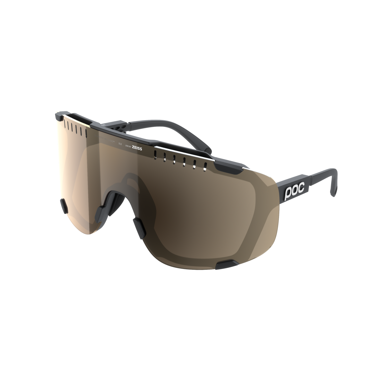 POC DEVOUR + Black Glasses Clarity Trail Partly Sunny Silver