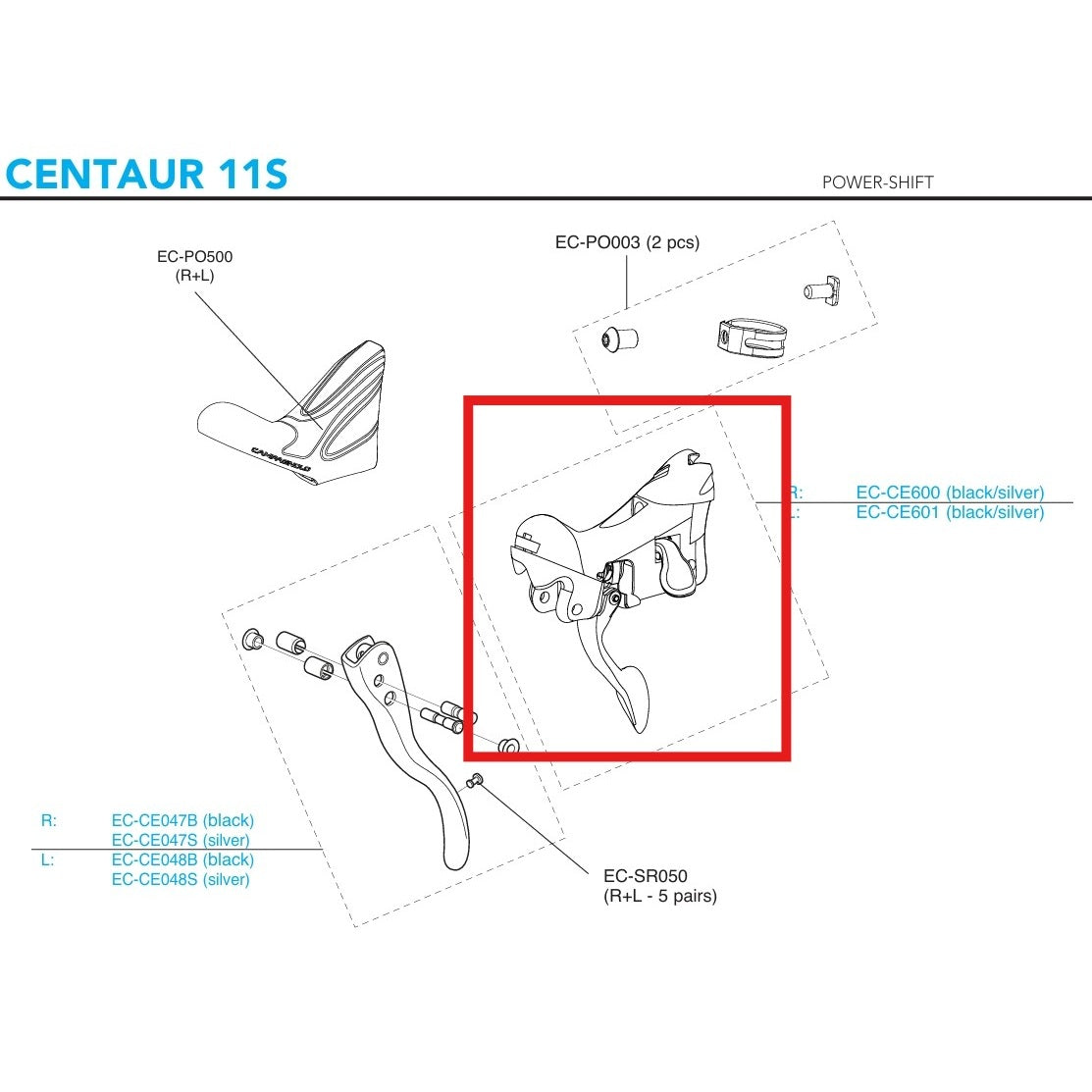 CAMPAGNOLO CENTAUR 11V Pravé tělo přehazovačky 2018 Ráfkové brzdy