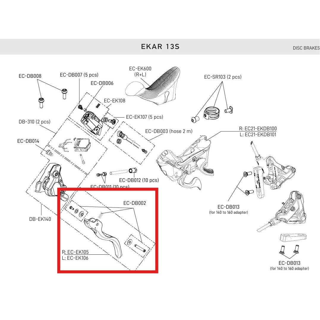 Left Brake Lever CAMPAGNOLO EKAR 13V DISC