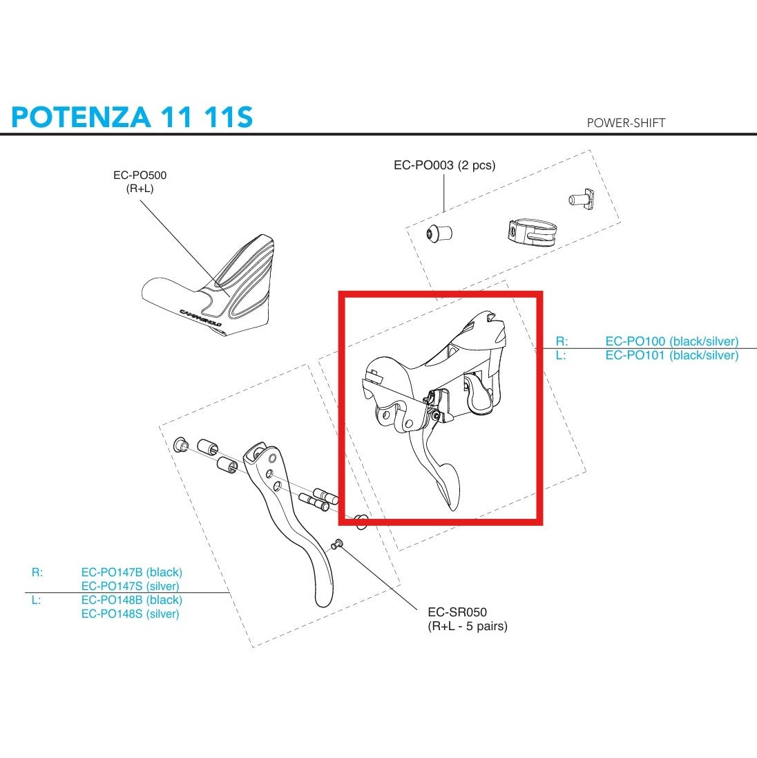 CAMPAGNOLO POTENZA 11V 2018 Right Shifter Body Rim Brakes