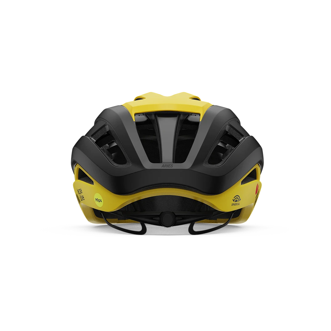 GIRO ARIES MIPS SPHERICAL VISMA LEASE A BIKE Silniční přilba černá/žlutá