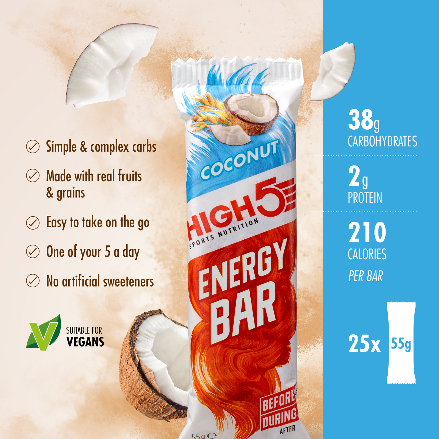 High5 ENERGY BAR (55g) Kokosová tyčinka