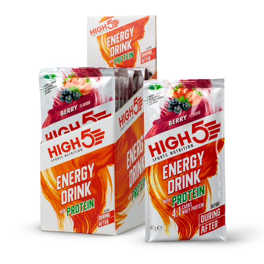 Energetický nápoj HIGH5 ENERGY DRINK PROTEIN (47g) Červené ovoce