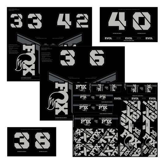 FOX Fork and Shock Sticker Kit Grey