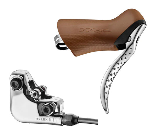 TRP HYLEX RS Flat Mount Straight Lever and Hydraulic Brake Caliper Brown/Silver