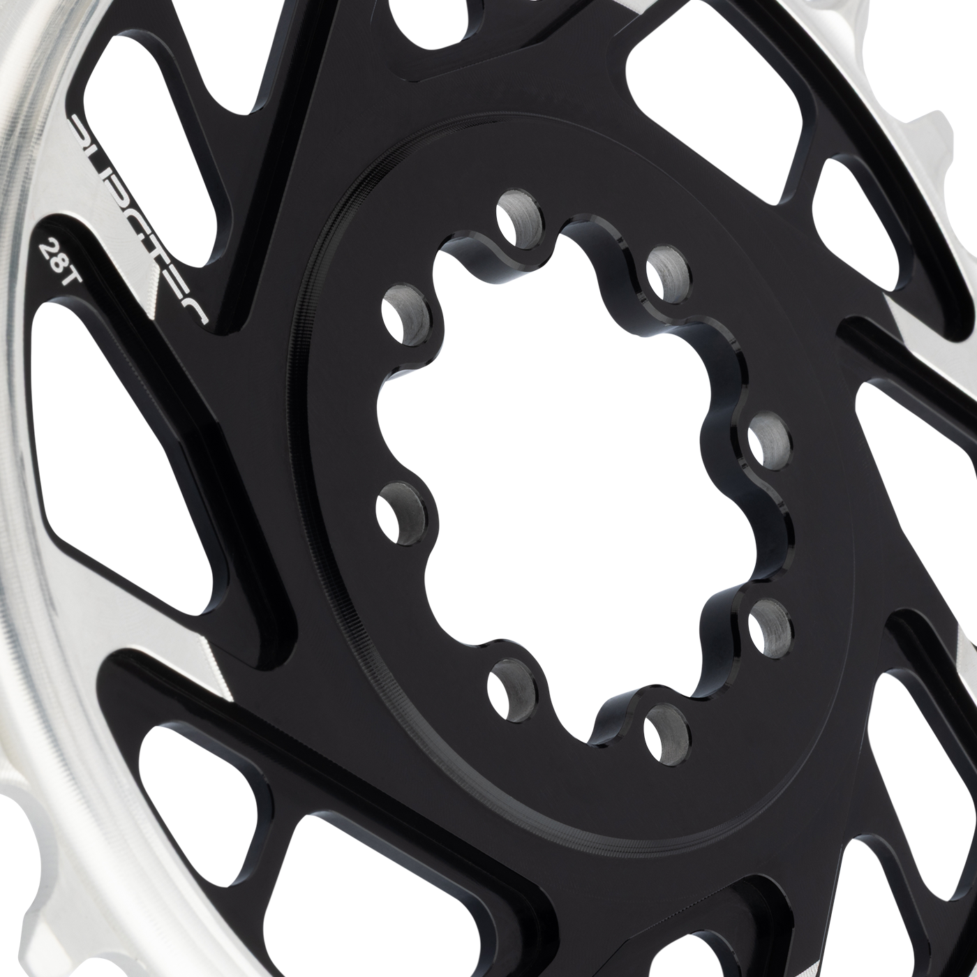 Mono řetězový kroužek BURGTEC THICK THIN 12V BOOST přímá montáž 8 šroubů T-Type Narrow Wide Offset 3 mm černý