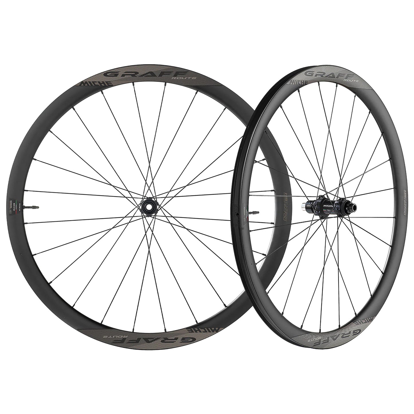 Pair of MICHE GRAFF CARBONE DISC Tubeless Ready Wheels (Center Lock)
