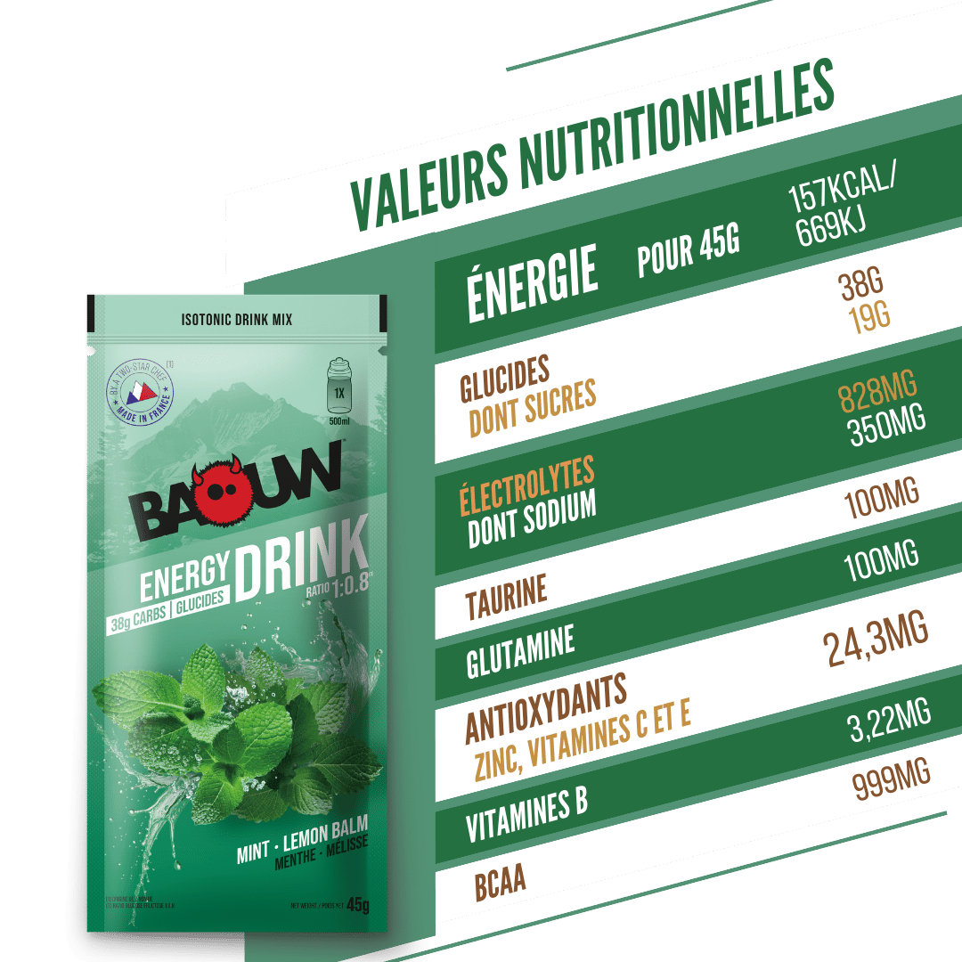 BAOUW ISOTONIC Energy Drink (45g) Máta/Melisa