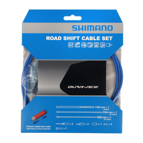Sada lanka a hadice přehazovačky SHIMANO DURA-ACE 9000 Blue Polymer