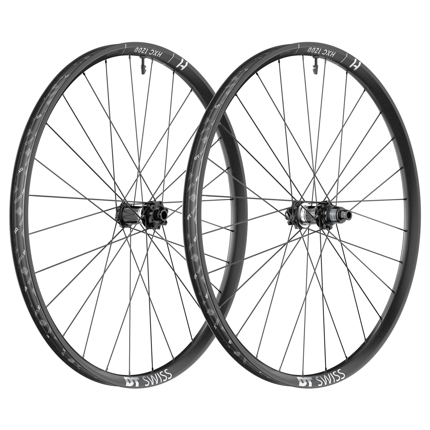 Pair of DT SWISS HXC 1200 SPLINE 30 mm 29" Wheels, 15x110/12x148 mm Boost