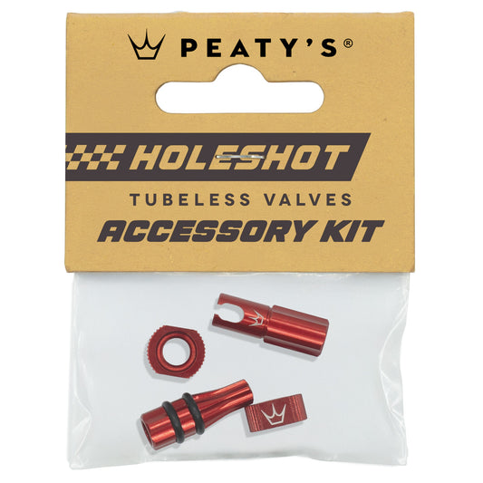 PEATY'S HOLESHOT FAST FLOW Valve Caps and Nipples Kit Red