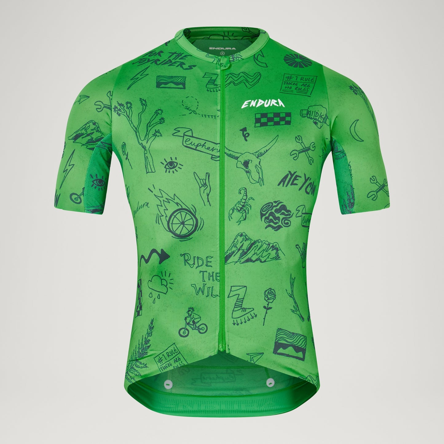 ENDURA PRO SL PRINT Dres s krátkým rukávem zelený