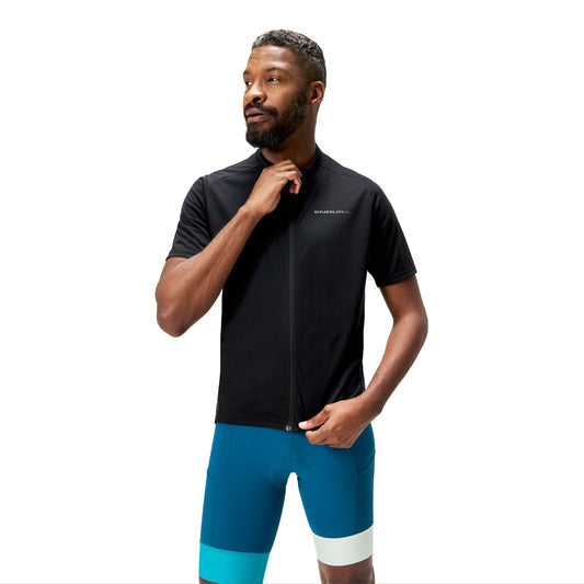 ENDURA LOOP ZIPPED dres s krátkým rukávem Black