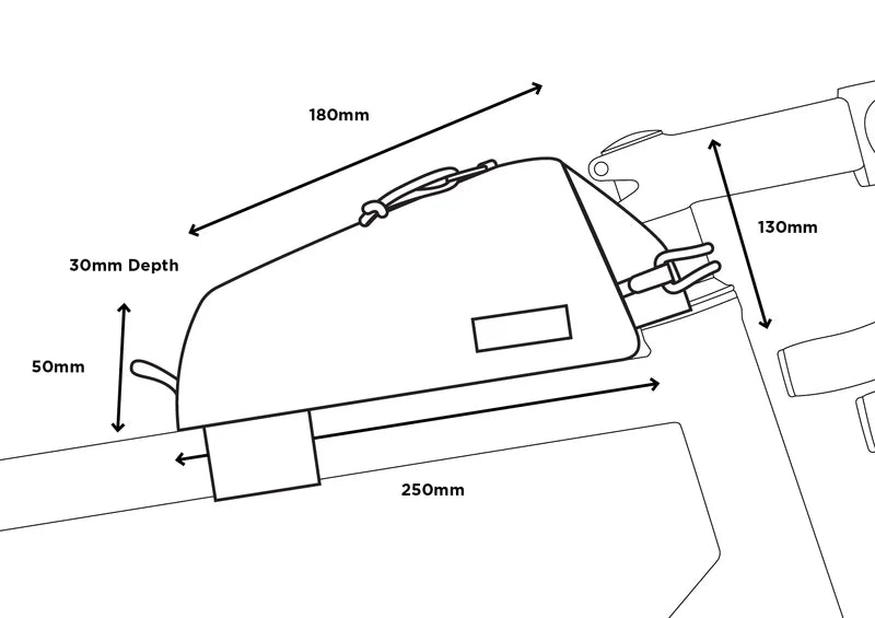Rámová taška RESTRAP TOP TUBE 0,8 l černá