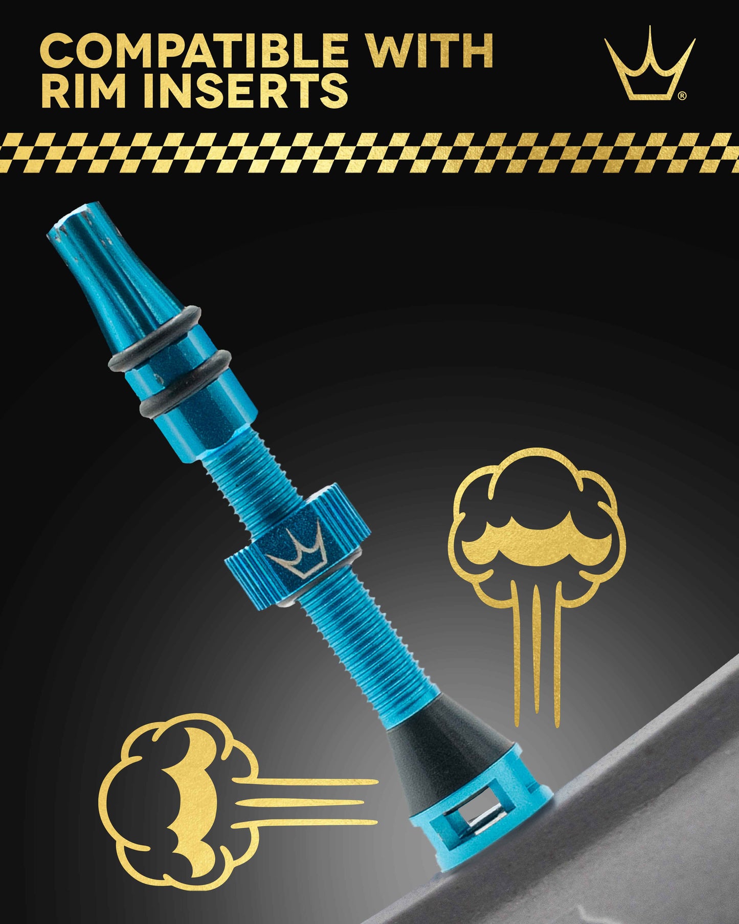 PEATY'S HOLESHOT FAST FLOW 60mm bezdušové ventilky (x2) Červená barva