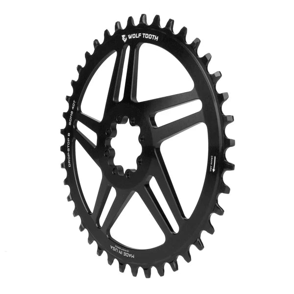 WOLF TOOTH DROP-STOP ST GRAVEL DM 8 Screw Sram Black Mono chainring