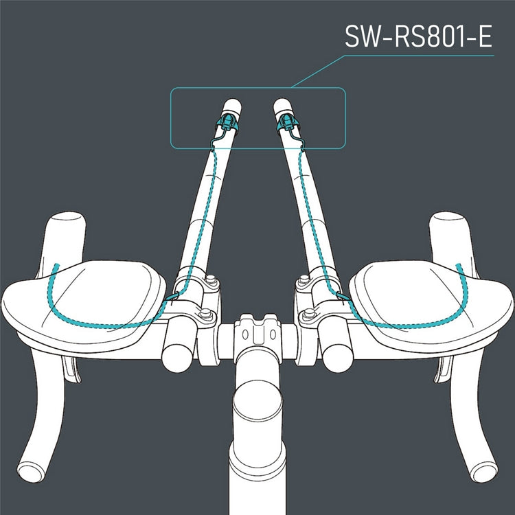 Pár satelitních ovladačů SHIMANO SW-RS801-E Dlouhý kabel pro TT/Triatlon (740mm) 12V