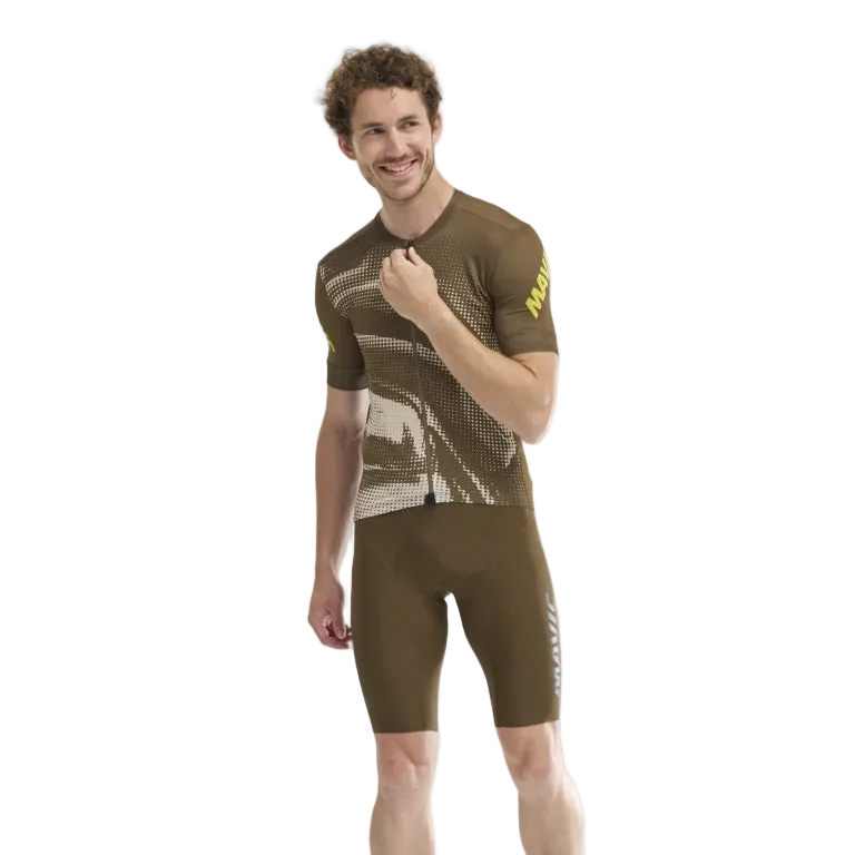 MAVIC AKSIUM GRAPHIC Short Sleeve Jersey Beige/Brown