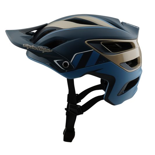 TROY LEE DESIGN A3 MIPS MTB přilba modrá/zlatá