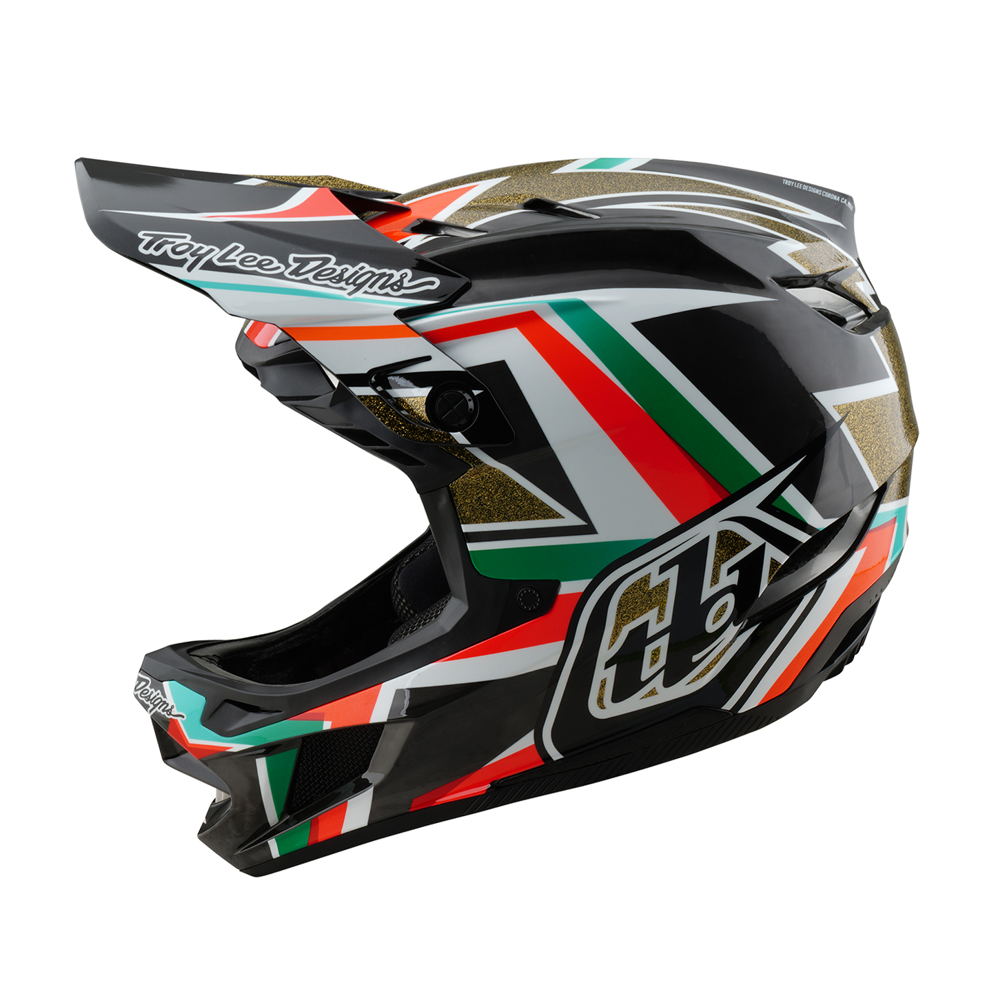 TROY LEE DESIGN D4 CARBON MIPS FRAMES MTB přilba černá/zlatá