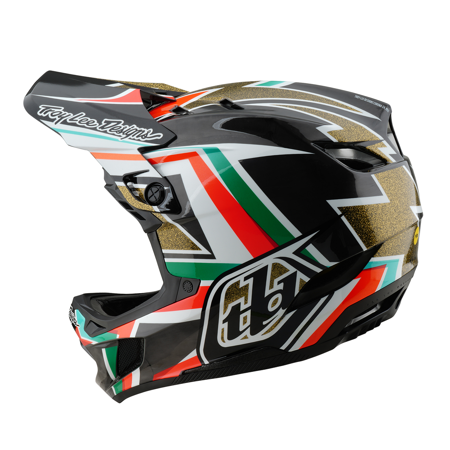 TROY LEE DESIGN D4 CARBON MIPS FRAMES MTB přilba černá/zlatá