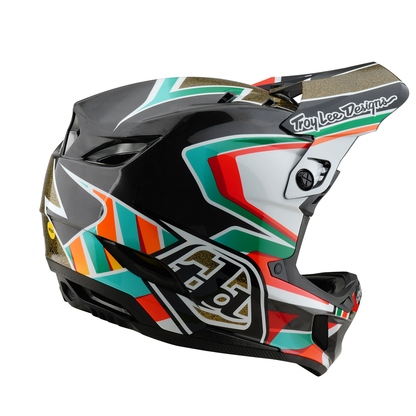 TROY LEE DESIGN D4 CARBON MIPS FRAMES MTB přilba černá/zlatá