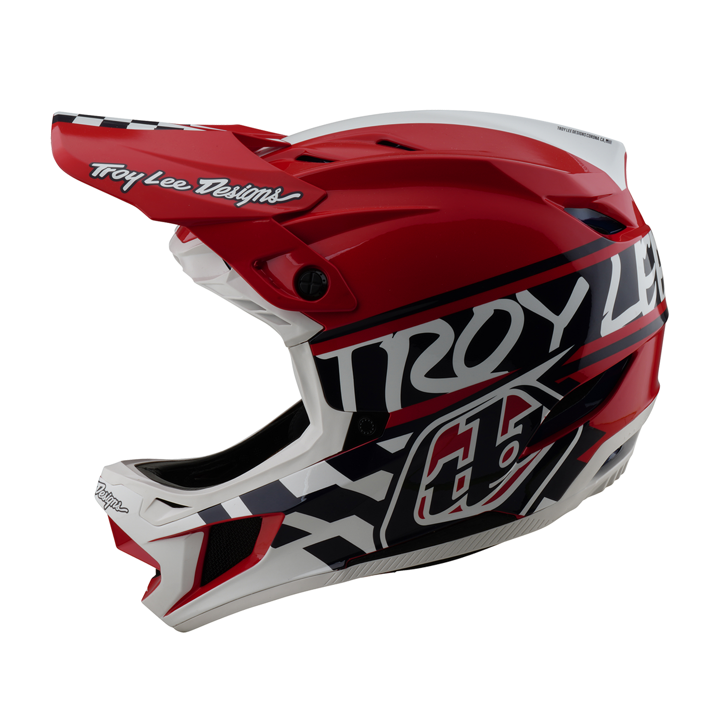 TROY LEE DESIGN D4 POLYACRYLITE FIFTY 50 MTB přilba bílá/červená