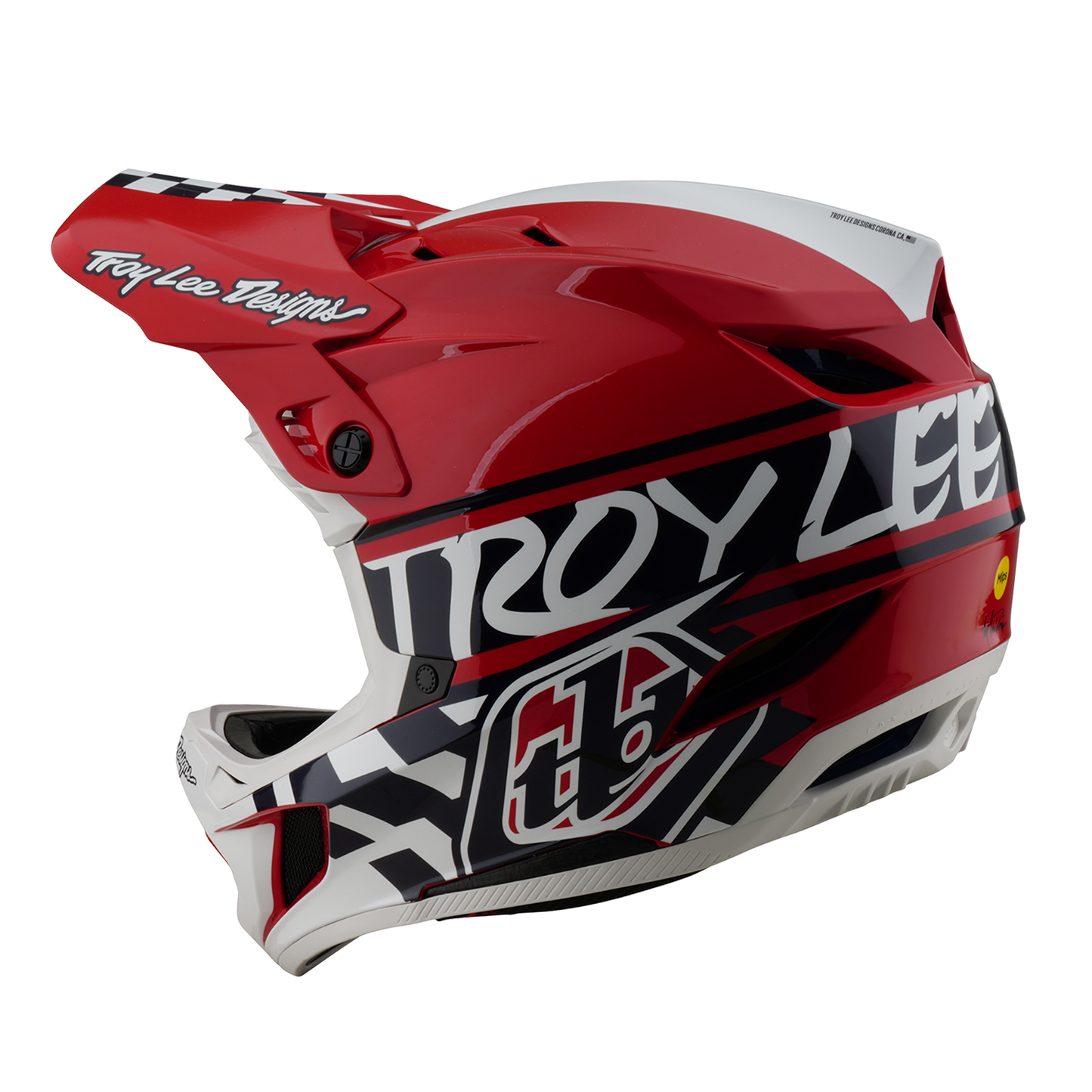 TROY LEE DESIGN D4 POLYACRYLITE FIFTY 50 MTB přilba bílá/červená