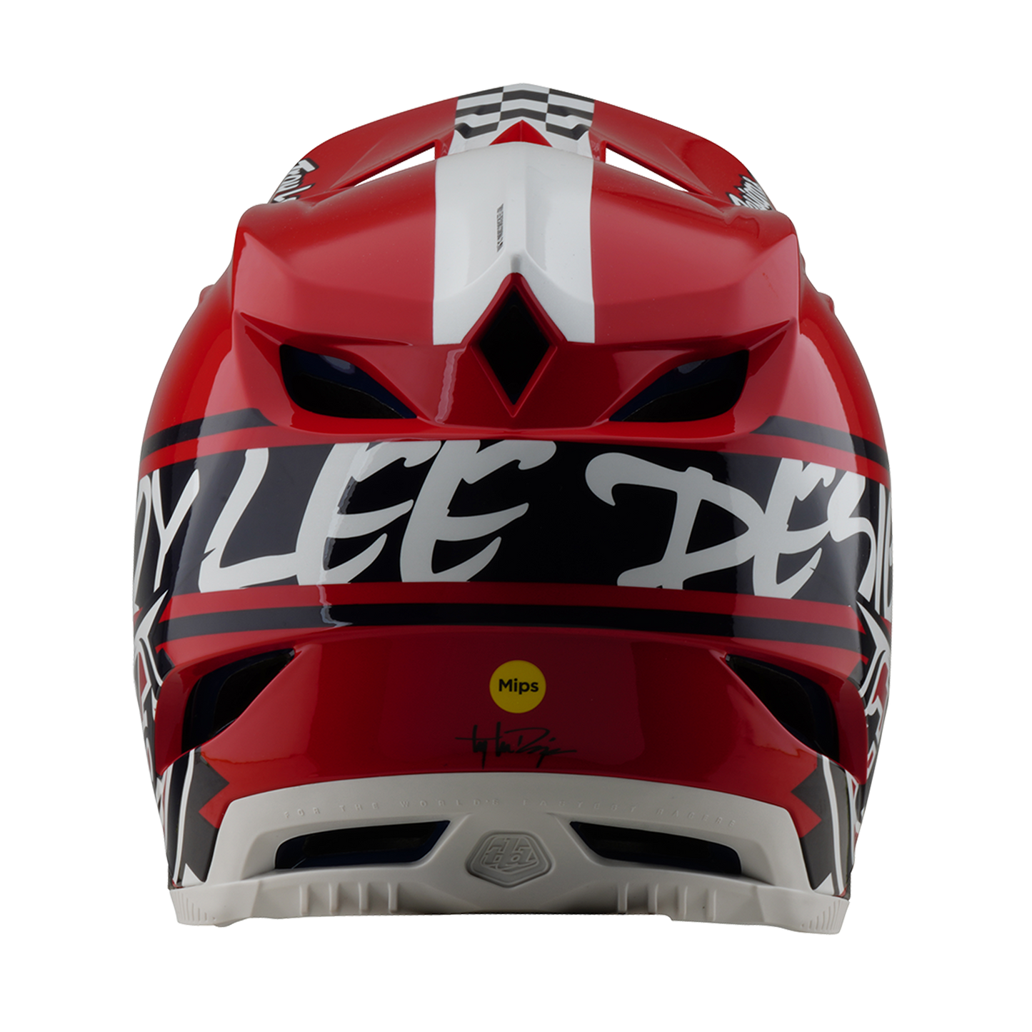 TROY LEE DESIGN D4 POLYACRYLITE FIFTY 50 MTB přilba bílá/červená