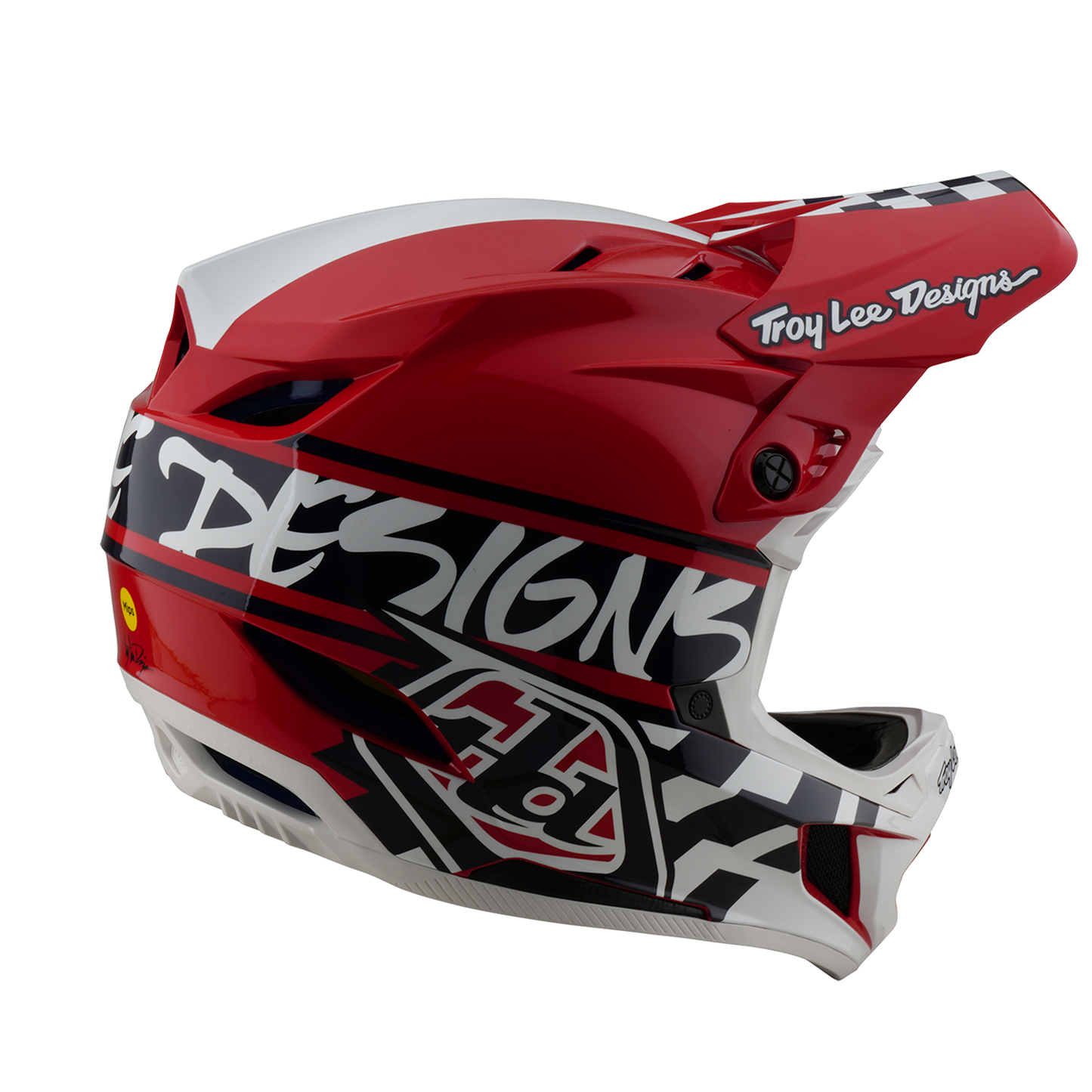 TROY LEE DESIGN D4 POLYACRYLITE FIFTY 50 MTB přilba bílá/červená