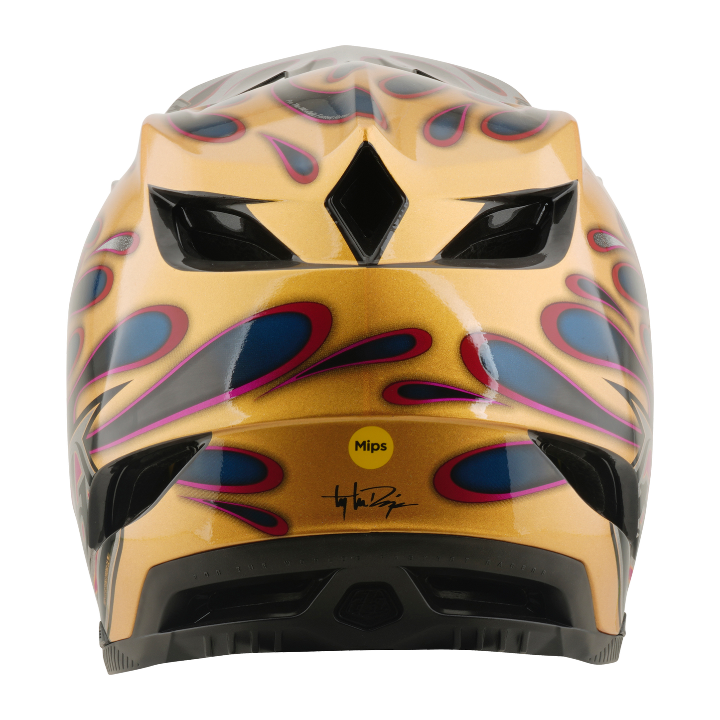TROY LEE DESIGNS D4 CARBON MIPS Overspray Gold/Black MTB Helmet