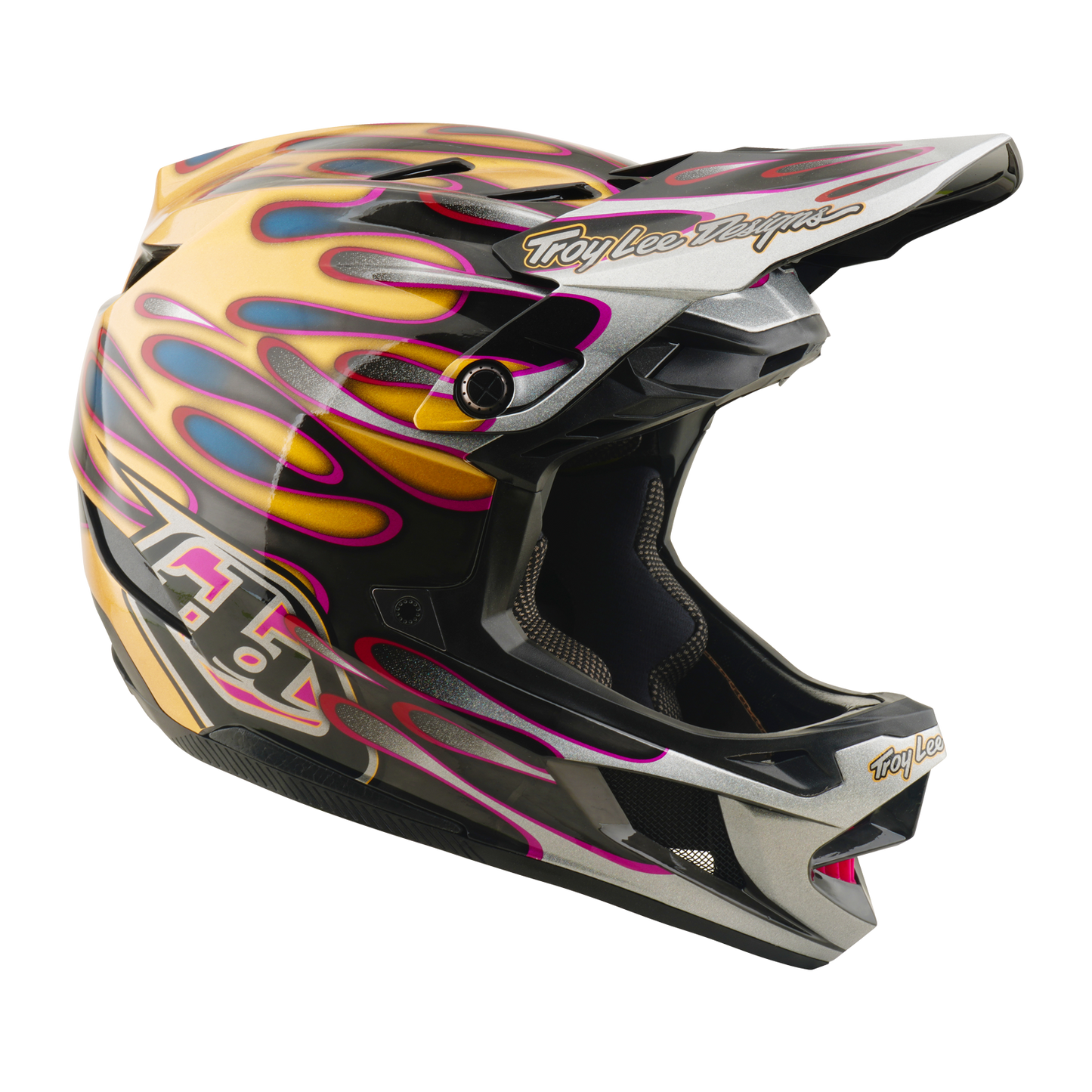 TROY LEE DESIGNS D4 CARBON MIPS Overspray Gold/Black MTB Helmet