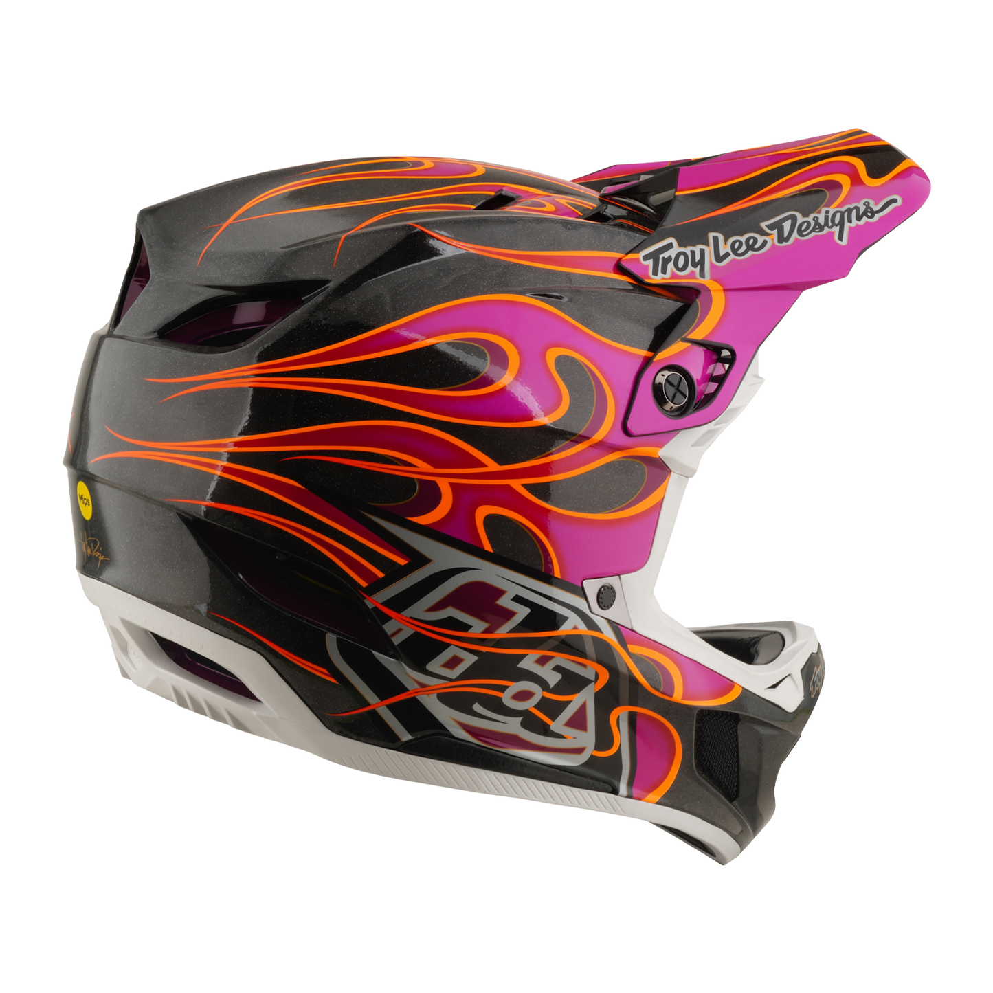 TROY LEE DESIGNS D4 CARBON MIPS Torched Carbon/Magenta MTB Helmet