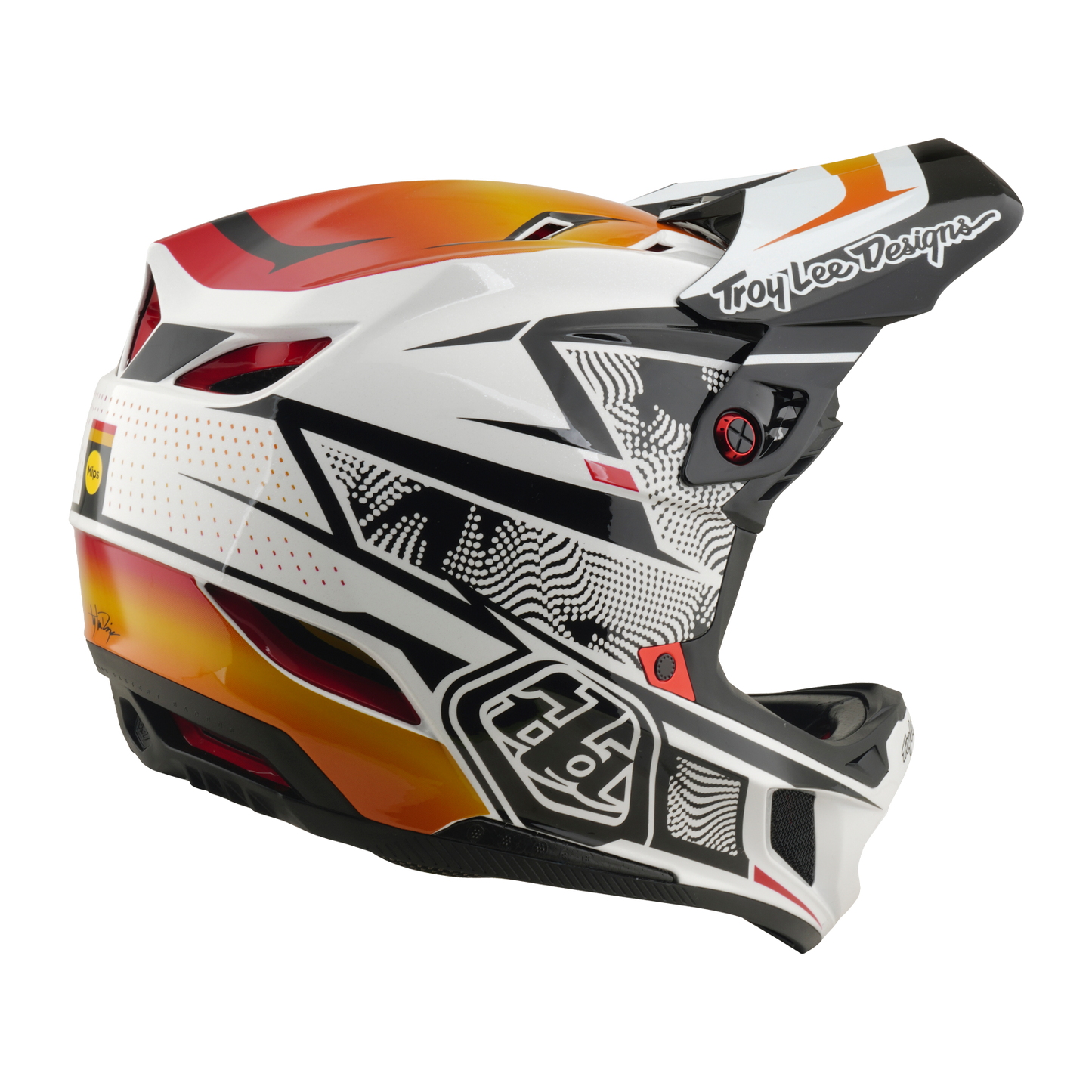 MTB helmet TROY LEE DESIGNS D4 COMPOSITE MIPS LINED UP White