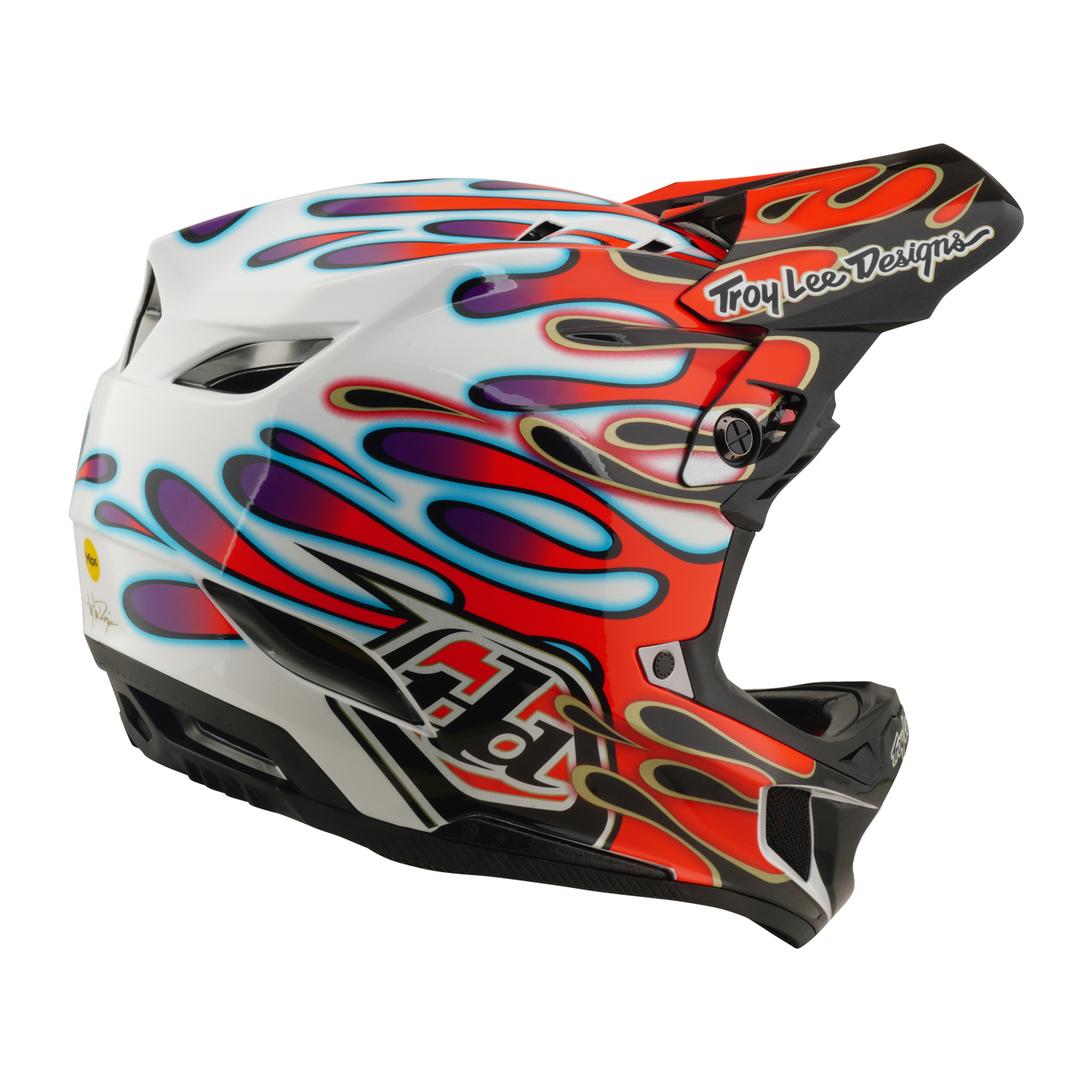 MTB Helmet TROY LEE DESIGNS D4 COMPOSITE MIPS OVERSPRAY White/Red