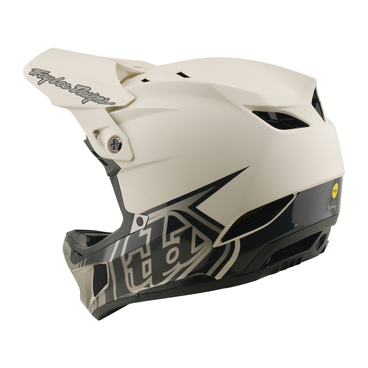 MTB helmet TROY LEE DESIGNS D4 COMPOSITE MIPS STEALTH PUMICE White