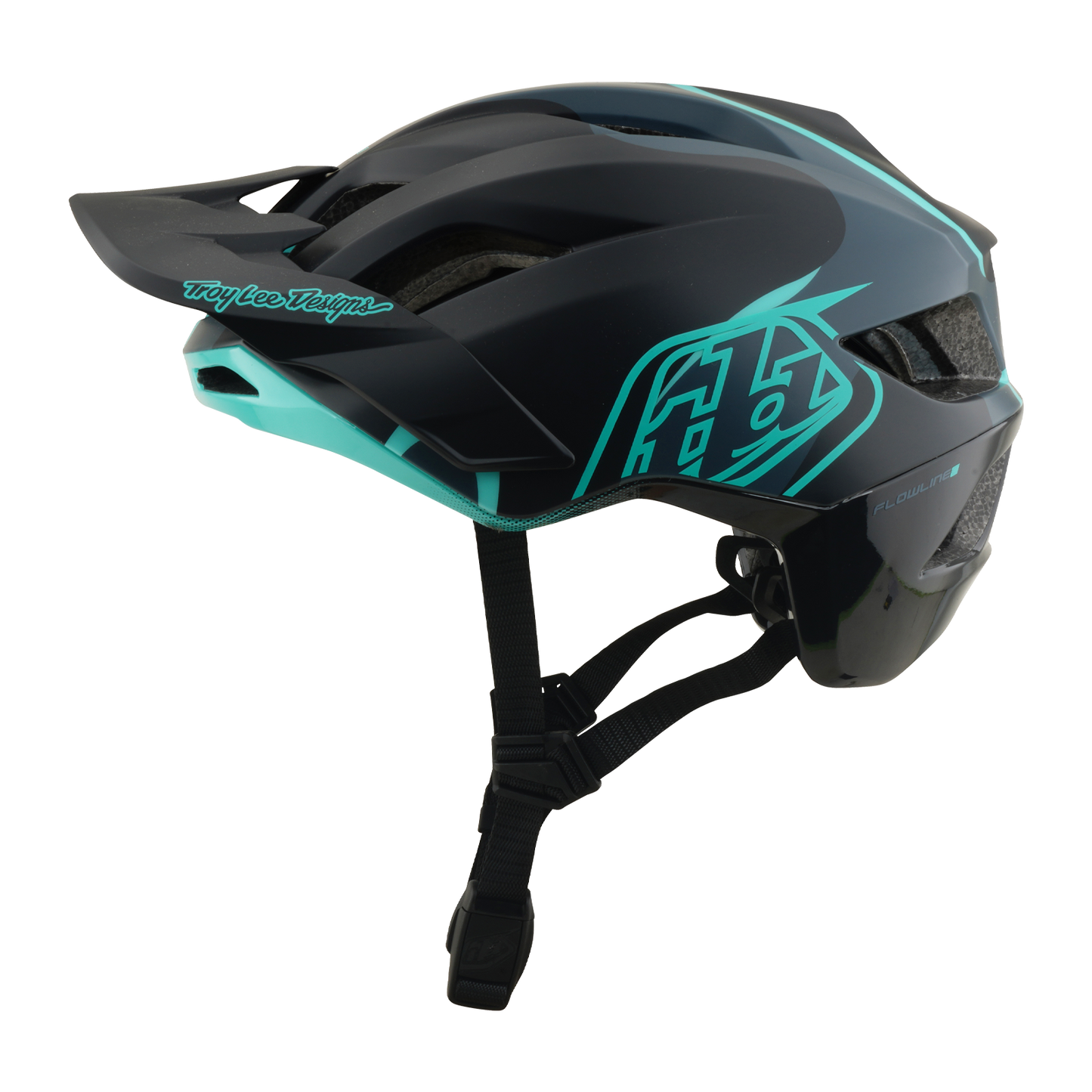 MTB přilba TROY LEE DESIGNS FLOWLINE SE MIPS BADGE Carbon/Blue