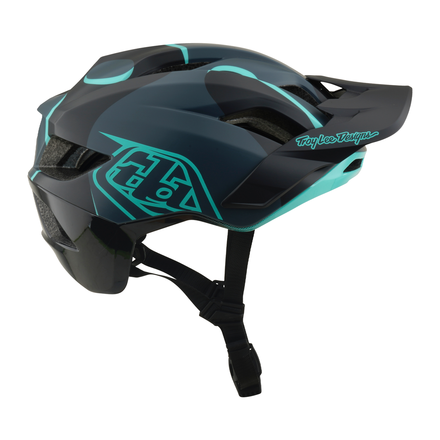 MTB přilba TROY LEE DESIGNS FLOWLINE SE MIPS BADGE Carbon/Blue